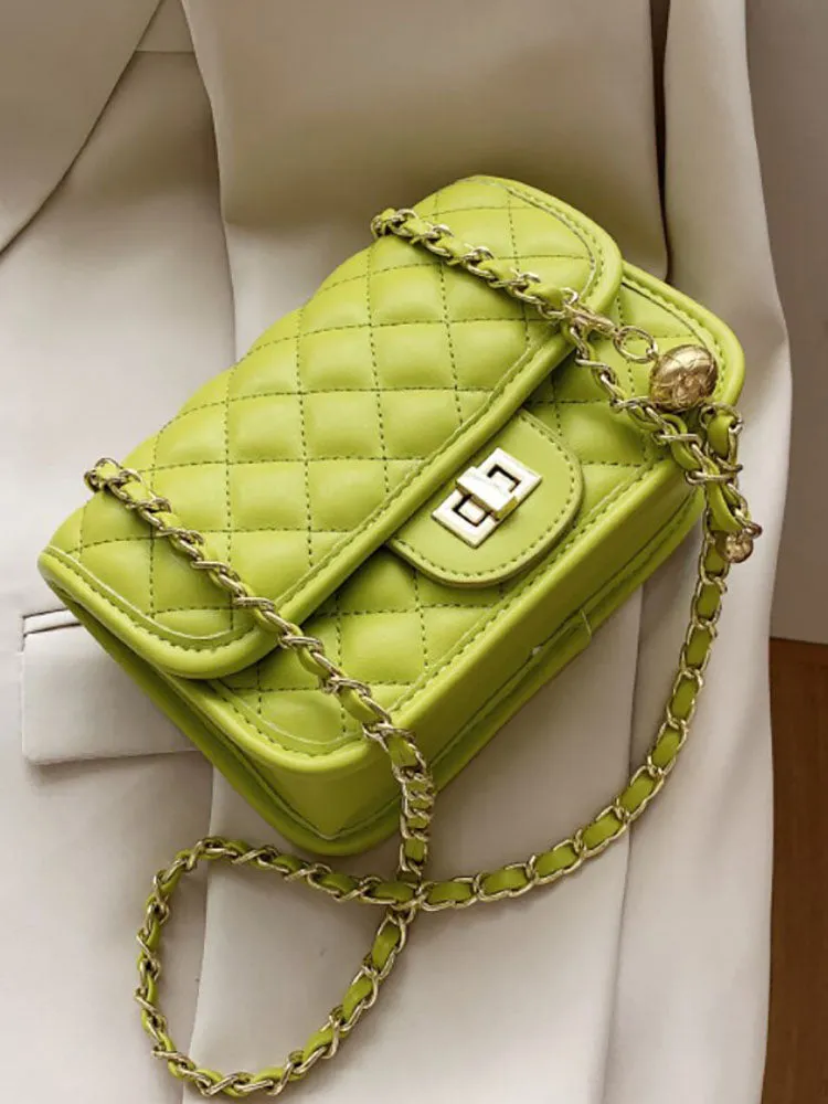 Solid Color Leather Bag