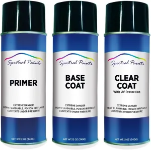 Spectral Paints Compatible/Replacement for Nissan KBL Gray Metallic Matte - Low Gloss - Aerosol Primer, Touch-Up Spray Paint & Clear