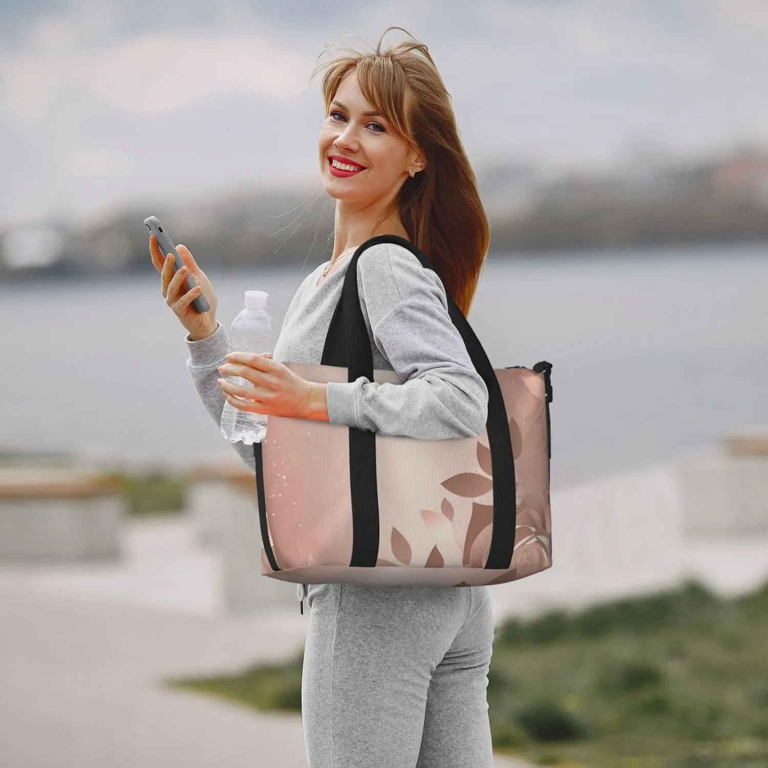 Sports Gym Bag for Women Men Travel Duffel Bag Tote Rose Gold Wallpaper Weekender Bag Canvas Carry on Overnight Bag for Travel Swimming Fitness Workout Sports Duffle Bag