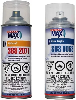 SprayMax 1K Paint Kit For Bnsf Railway BNSF Silver Metallic F63SL0035 Includes One Can of Basecoat Paint and One Clearcoat Can