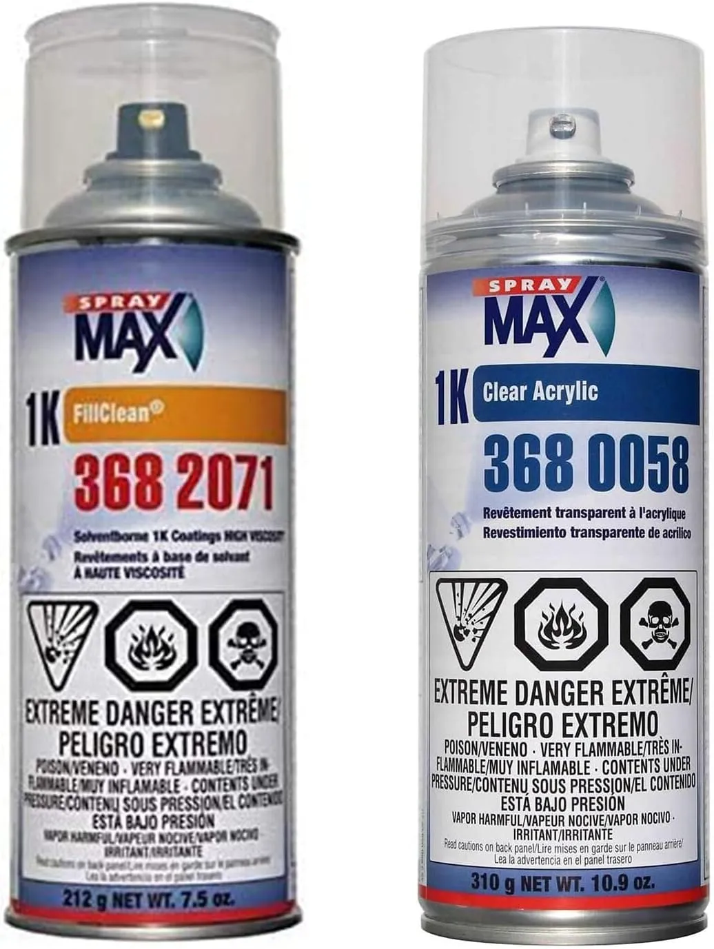 SprayMax 1K Paint Kit For Bnsf Railway BNSF Silver Metallic SL0035 Includes One Can of Basecoat Paint and One Clearcoat Can