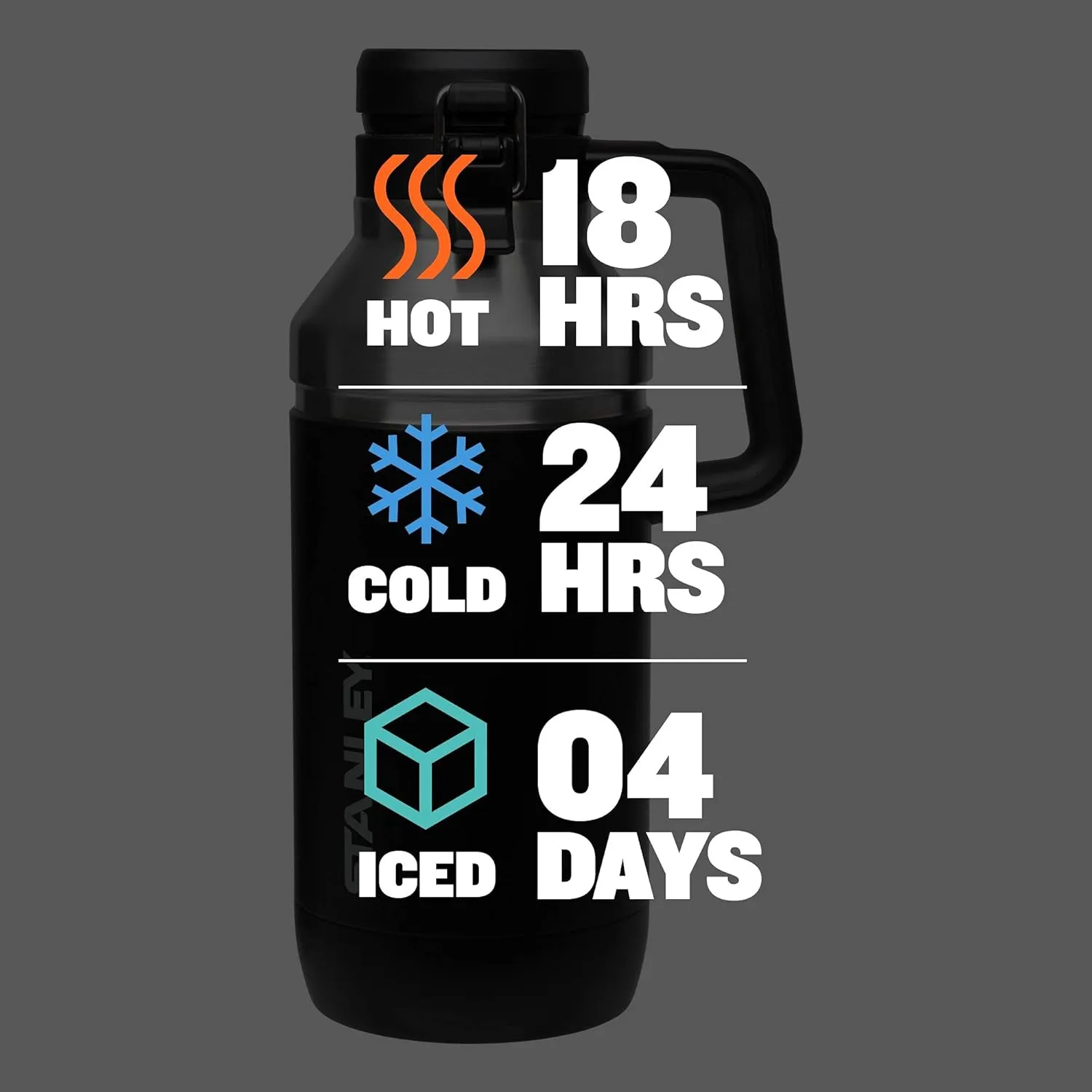 Stanley GO Growler 64 oz | Keeps Beer Cold or Coffee Hot | Leakproof Steel Lined Lid and Easy to Carry Handle | Insulated Stainless Steel Beverage Container | BPA-Free | Matte Black