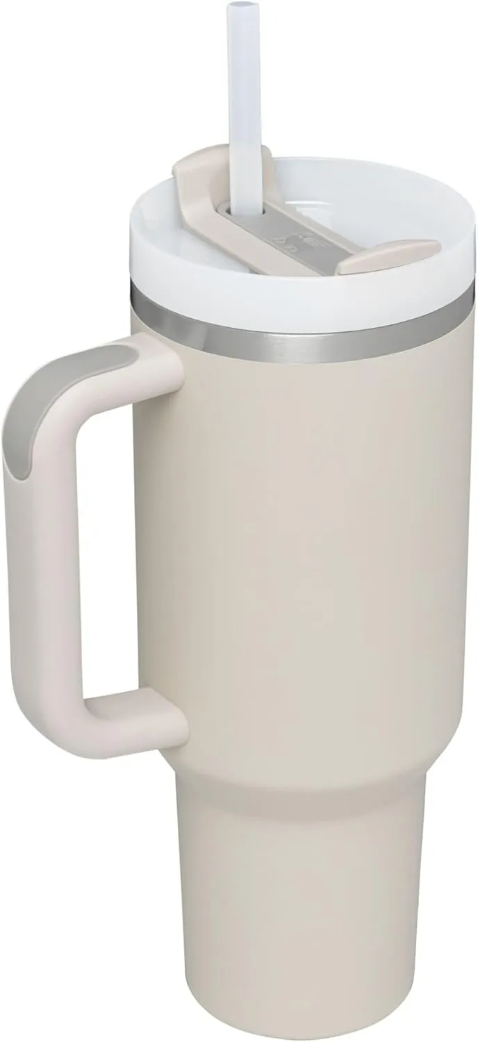 Stanley Quencher H2.0 Tumbler with Handle and Straw 40 oz | Flowstate 3-Position Lid | Cup Holder Compatible for Travel | Insulated Stainless Steel Cup | BPA-Free | Dune