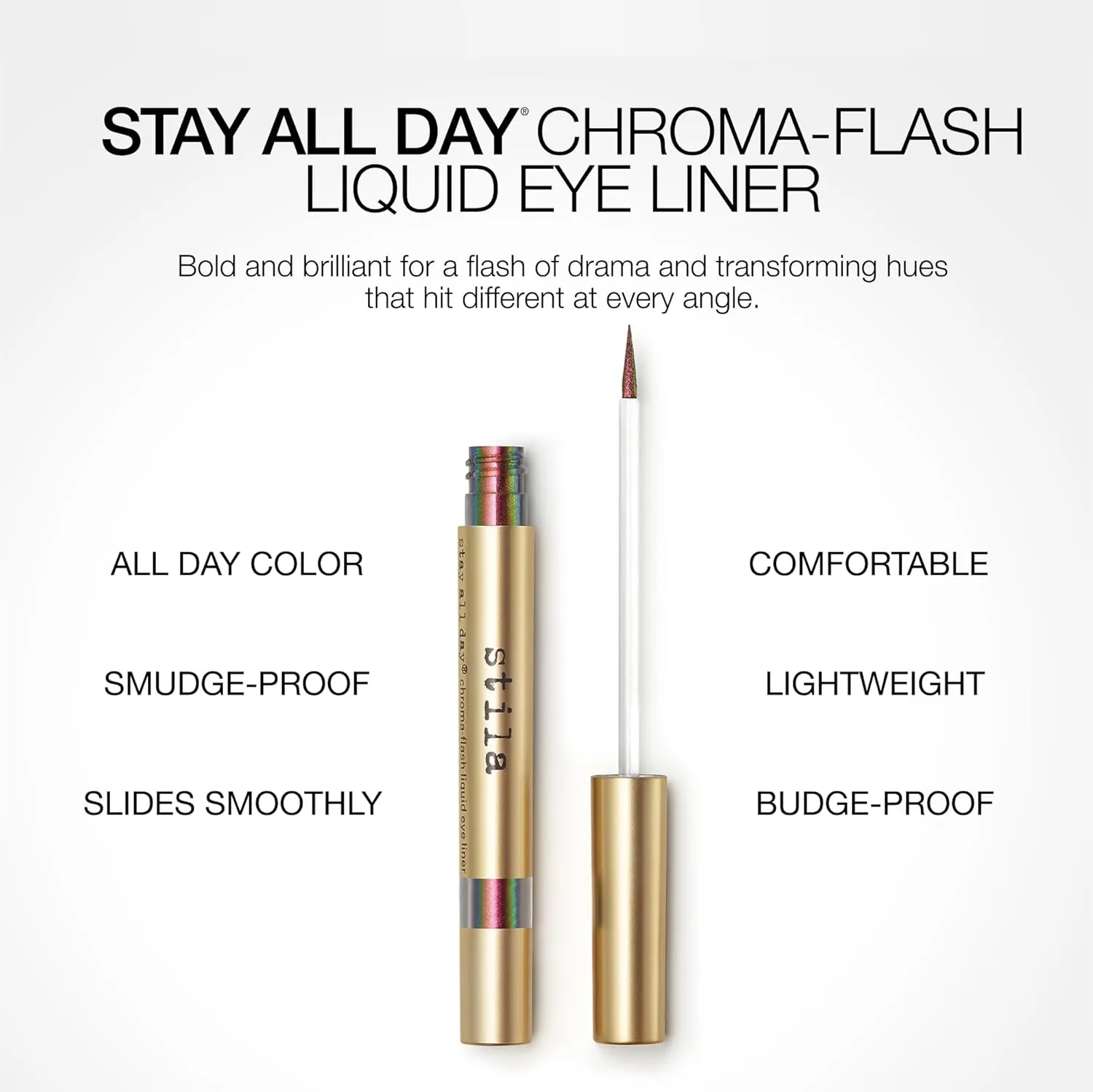 stila Stay All Day® Chroma-Flash Liquid Eye Liner | Long-Wear Shade-Shifting Metallic Liner with Chrome Finish | Smudge-Proof, Fade-Resistant | Precision Brush Tip | Bold, Multi-Dimensional Color