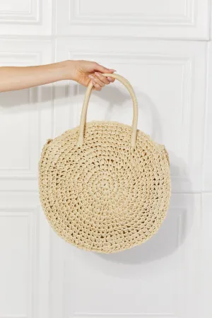 Straw Rattan Handbag in Ivory