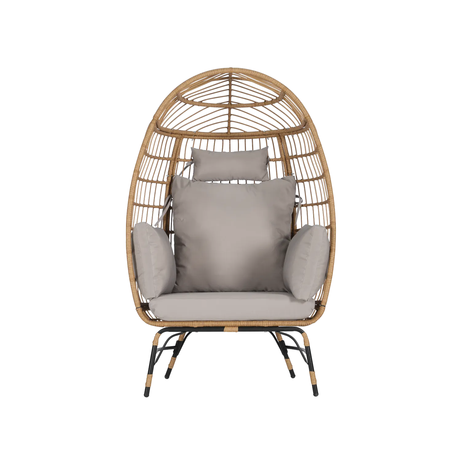 Streamdale Oversized Wicker Egg Chair w/ Cushion & Pillow