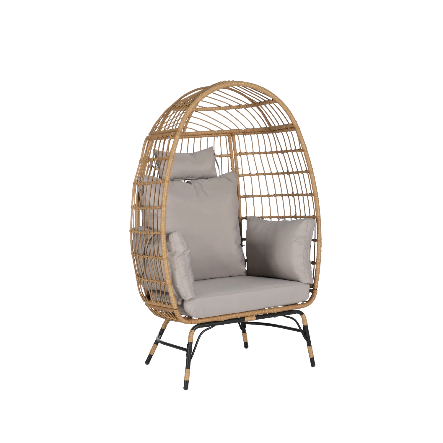 Streamdale Oversized Wicker Egg Chair w/ Cushion & Pillow
