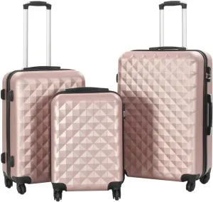Stylish Rose Gold Hardcase Trolley Set for Effortless Travel, Durable ABS, Lightweight Design, 3 Sizes for Every Journey