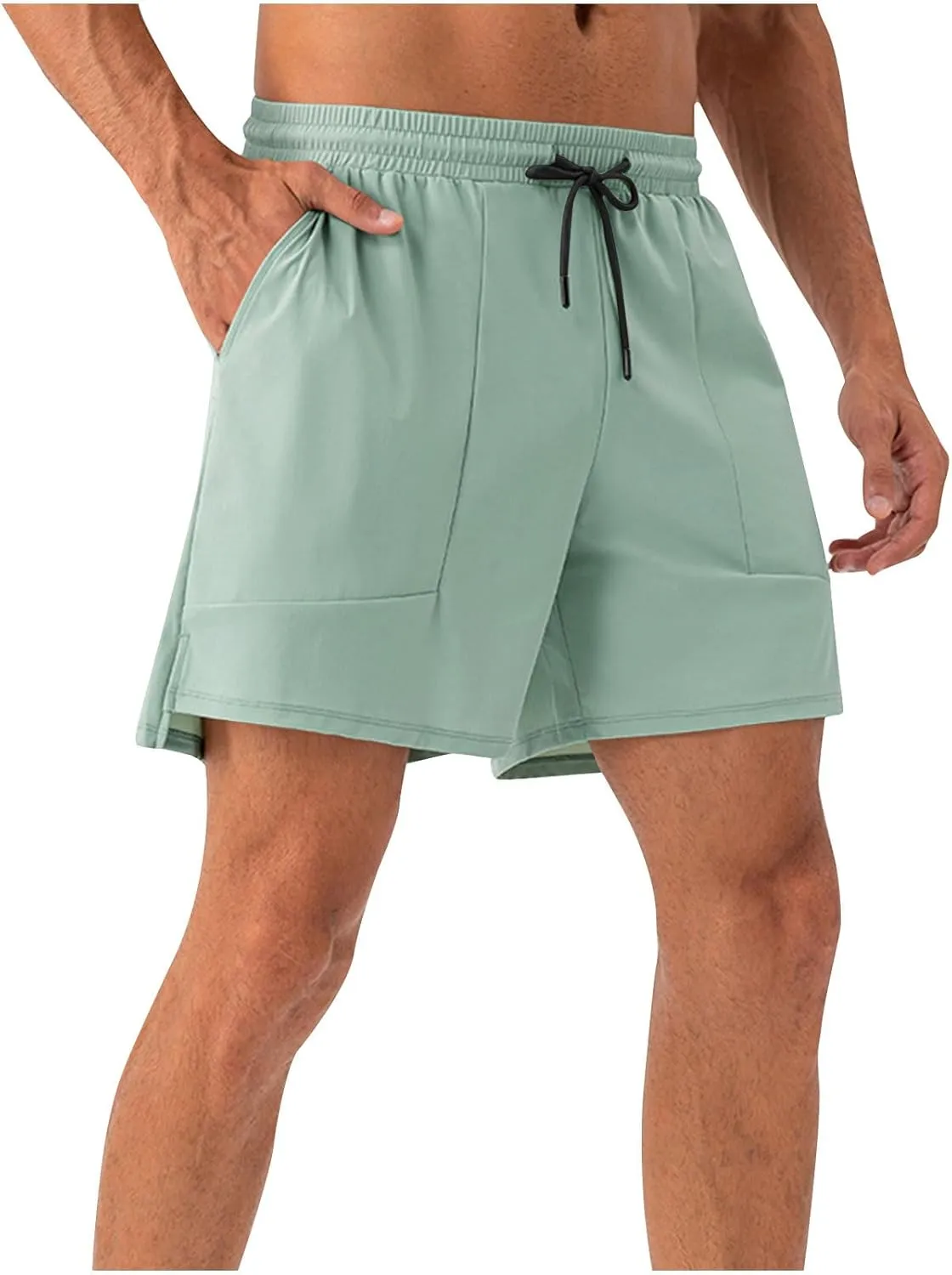 Summer Fashion Training Shorts Men's Drawstring Elastic Waist Ventilate Sports Pants Casual Quick-Dry Running Short