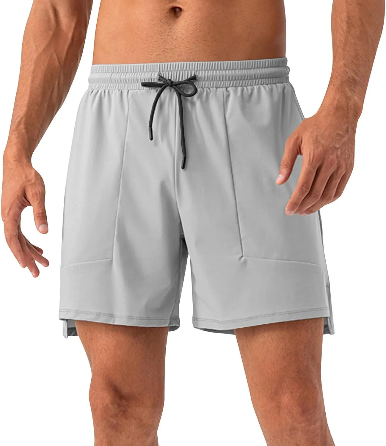 Summer Fashion Training Shorts Men's Drawstring Elastic Waist Ventilate Sports Pants Casual Quick-Dry Running Short