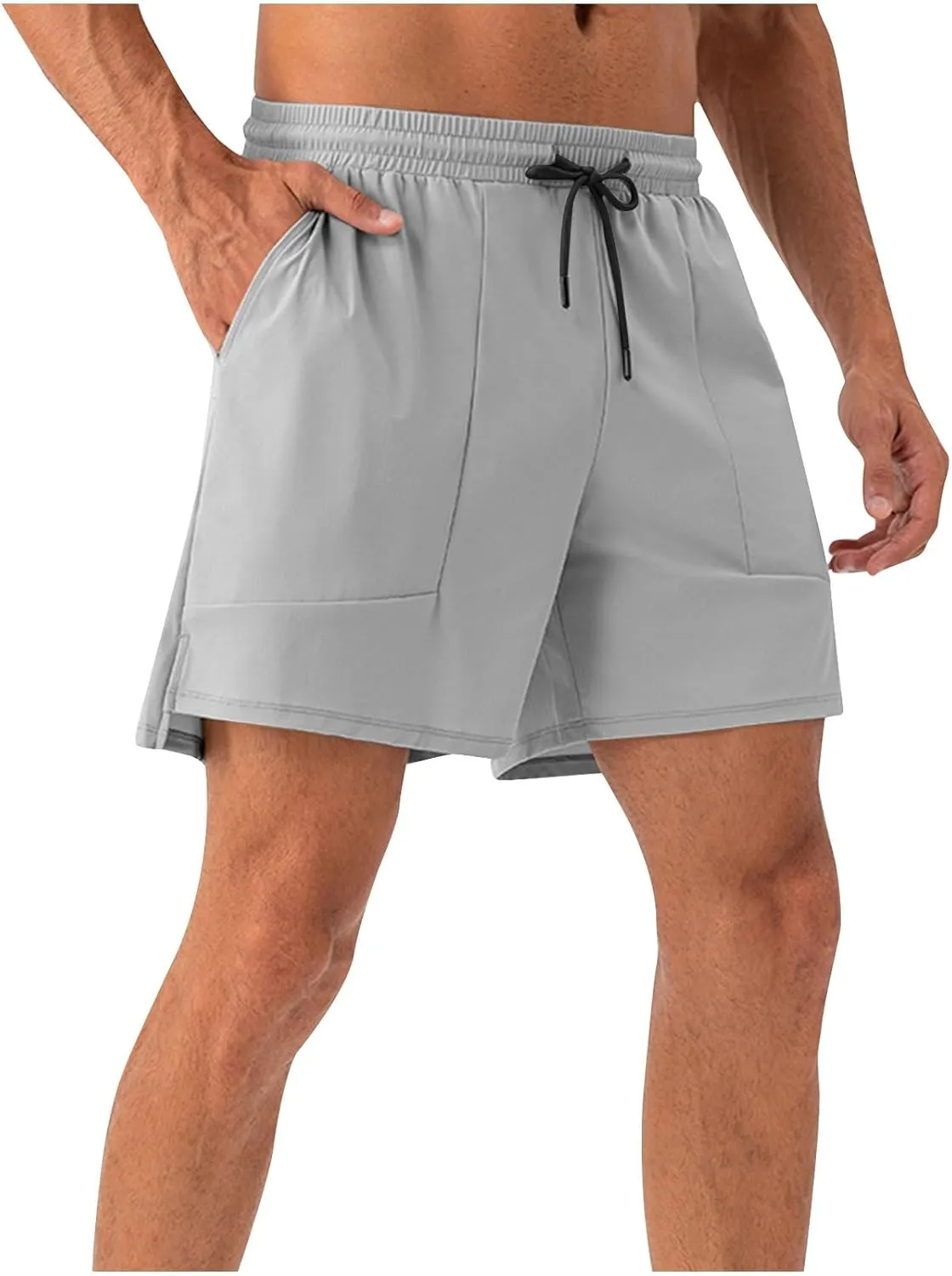Summer Fashion Training Shorts Men's Drawstring Elastic Waist Ventilate Sports Pants Casual Quick-Dry Running Short