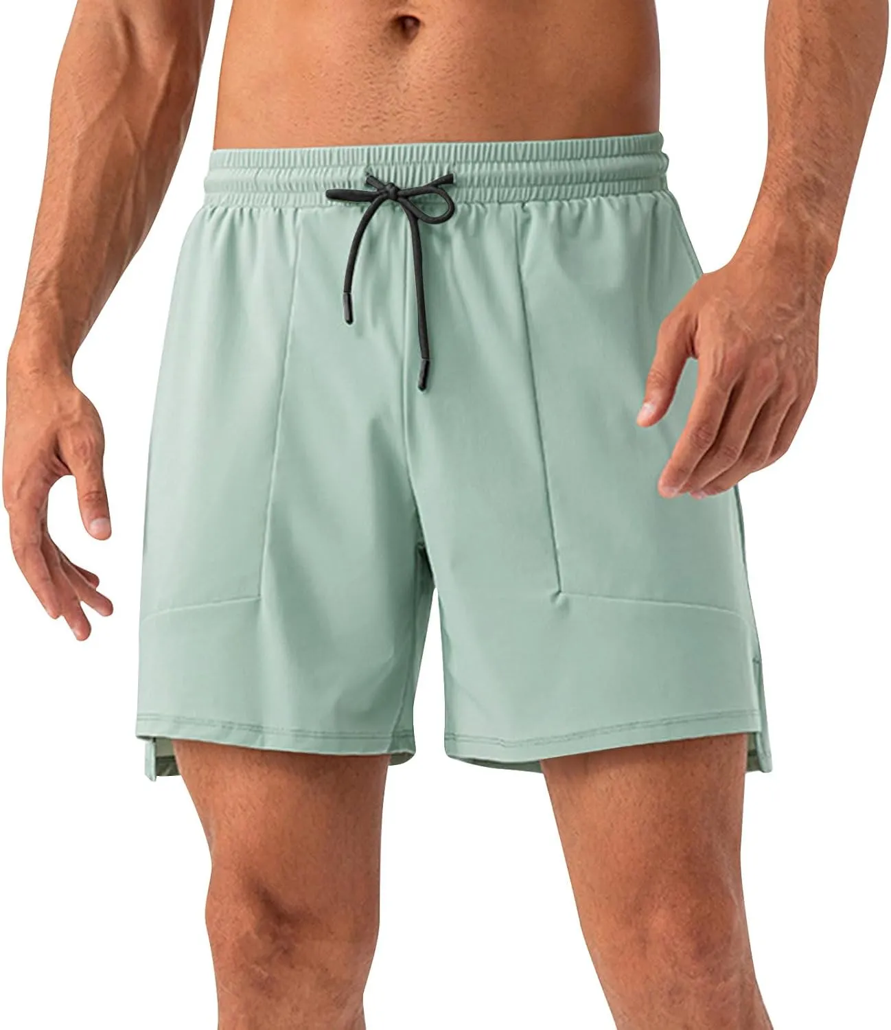 Summer Fashion Training Shorts Men's Drawstring Elastic Waist Ventilate Sports Pants Casual Quick-Dry Running Short
