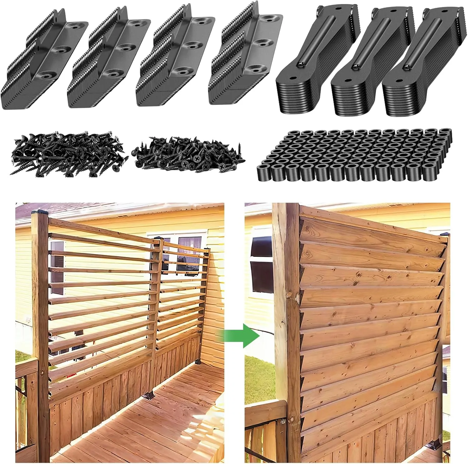 Sunblind System Brackets,Louver Hardware Kit for Shutter System,Window Shutters Exterior and Deck Sunblind System for Louver System,Garden and Blinds (2)