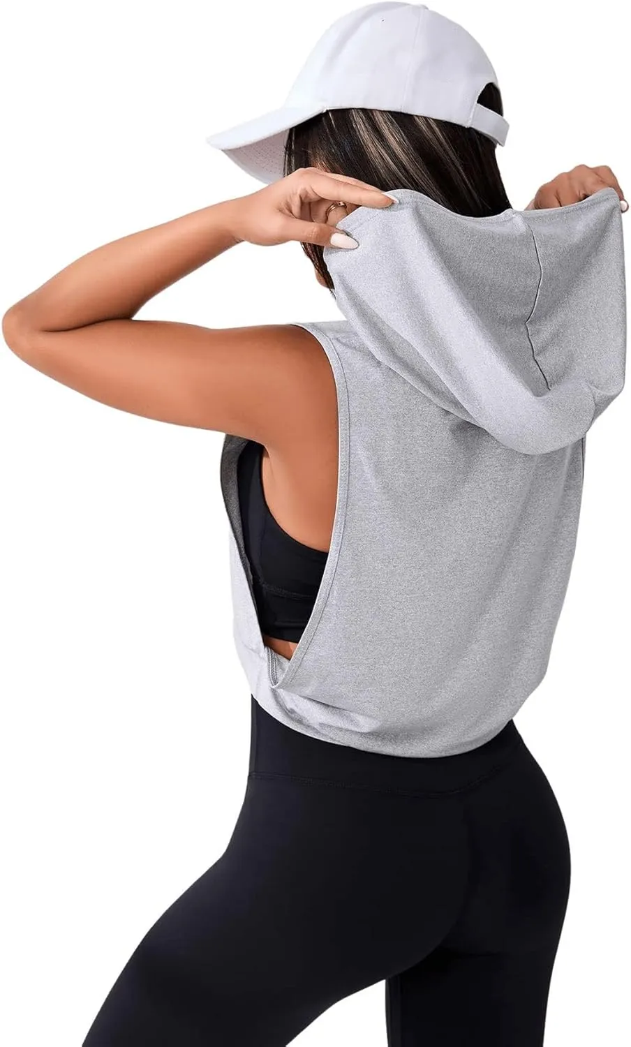 SweatyRocks Women's Sleeveless Workout Top Gym Activewear Crop Tank Top Open Side Shirt for Athletic Exercise Running