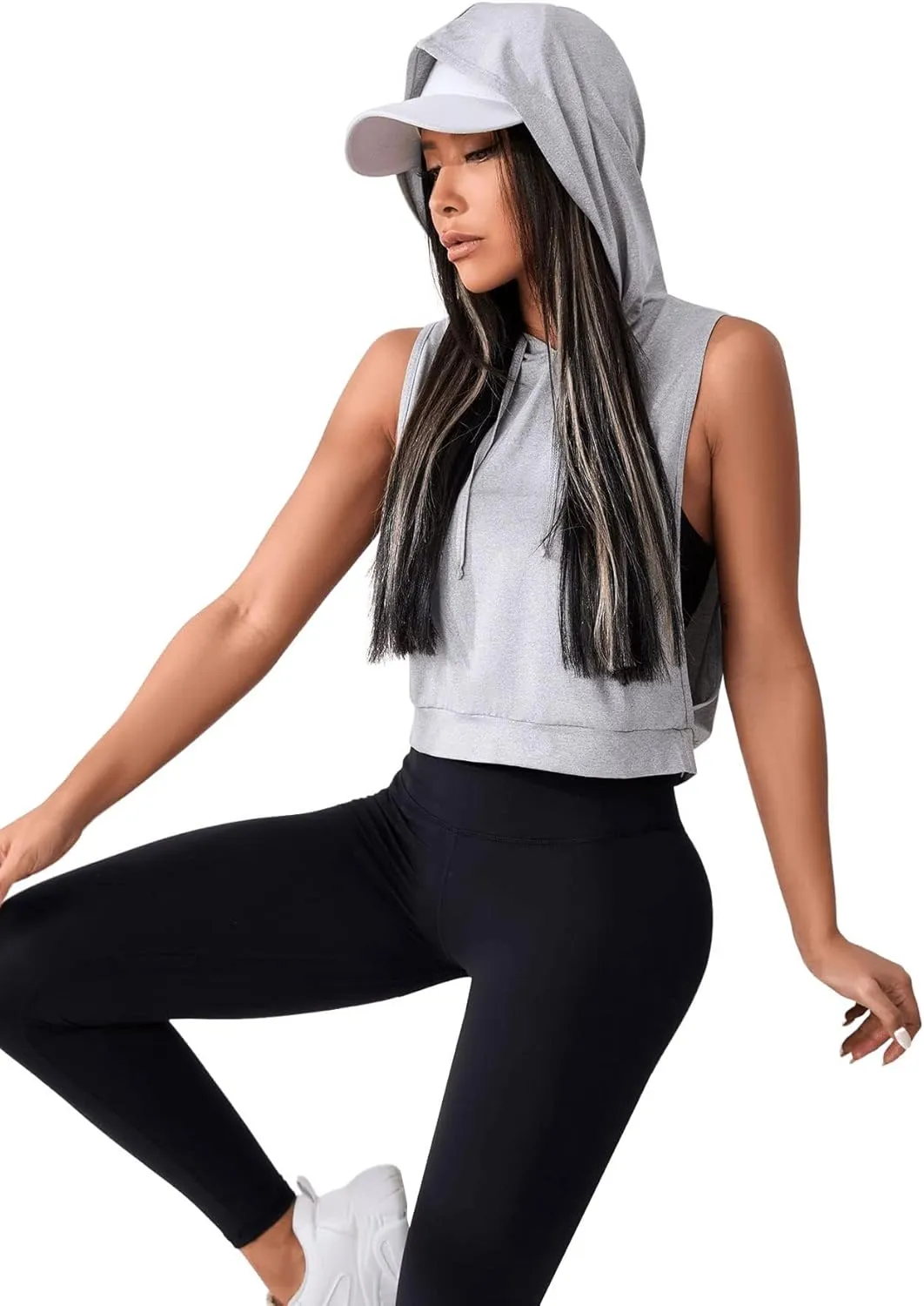SweatyRocks Women's Sleeveless Workout Top Gym Activewear Crop Tank Top Open Side Shirt for Athletic Exercise Running