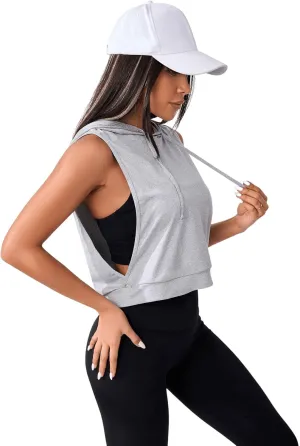 SweatyRocks Women's Sleeveless Workout Top Gym Activewear Crop Tank Top Open Side Shirt for Athletic Exercise Running