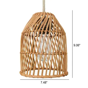Taavita Rattan Weaving Dome Column 1-Light Pendant Lamp