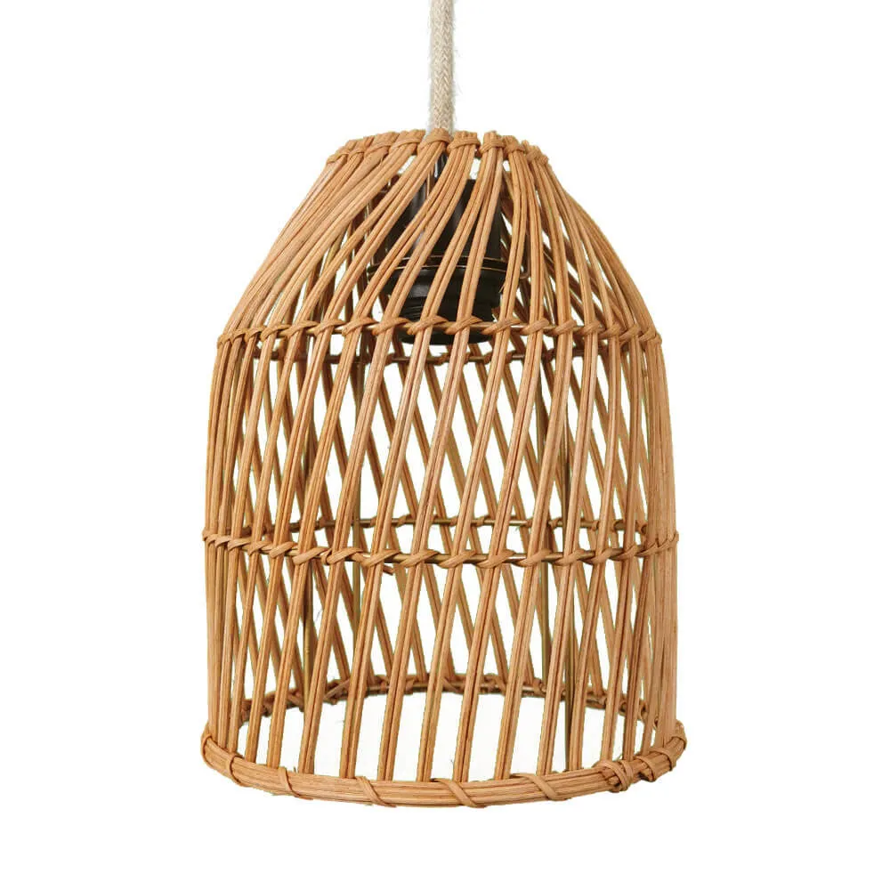 Taavita Rattan Weaving Dome Column 1-Light Pendant Lamp