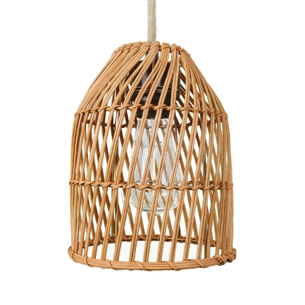 Taavita Rattan Weaving Dome Column 1-Light Pendant Lamp