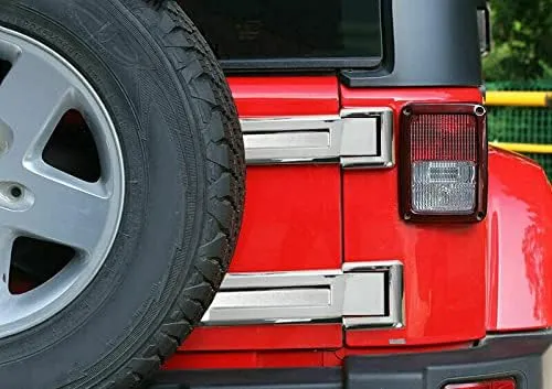 Tailgate Hinge Cover Trim Accessories for 2007-2018 Jeep Wrangler JK JKU & Unlimited (Chrome)