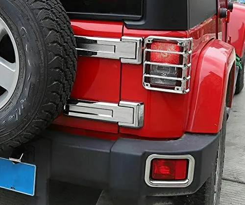 Tailgate Hinge Cover Trim Accessories for 2007-2018 Jeep Wrangler JK JKU & Unlimited (Chrome)
