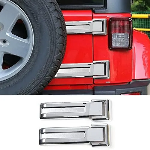 Tailgate Hinge Cover Trim Accessories for 2007-2018 Jeep Wrangler JK JKU & Unlimited (Chrome)