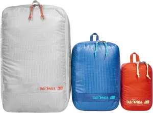 Tatonka Packing Cube Stuffing Bag Zip Set 3 – Ultralight and Space-Saving Packing Bag Set with Zip – 3 Bags in Various Sizes (Grey/Blue/Black)