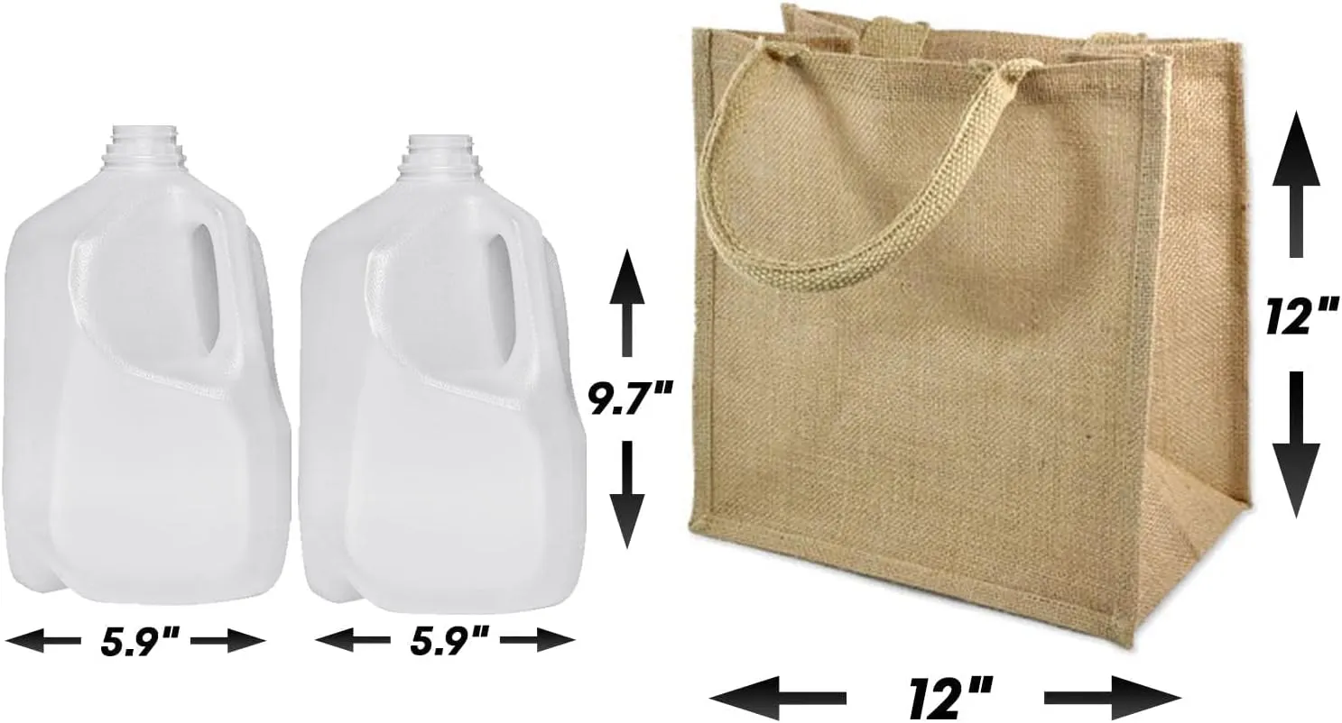 TBF Heavy Duty Reusable Jute Burlap Tote Bags in Bulk for Shopping Grocery Wedding Welcome Gifts and More