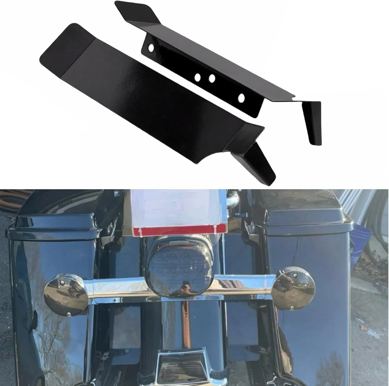 TDZ Rear Fender-Saddlebag Gap Filler Panels for Harley Electra Glide FLHT 1993-2008, Electra Glide Sport FLHS 1993, Road King FLHR 1994-2008