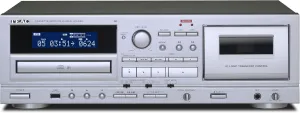 TEAC AD-850-SE Cassette Deck & CD Player with Microphone Input & Digital Recording (Silver)