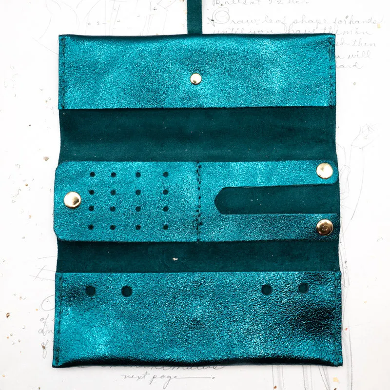Teal Jewelry Pouch - Paris Find!