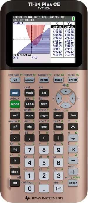 Texas Instruments TI-84 Plus CE Color Graphing Calculator, Rose Gold (Metallic)
