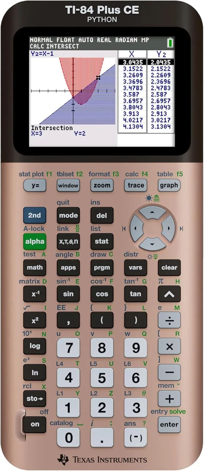 Texas Instruments TI-84 Plus CE Color Graphing Calculator, Rose Gold (Metallic)