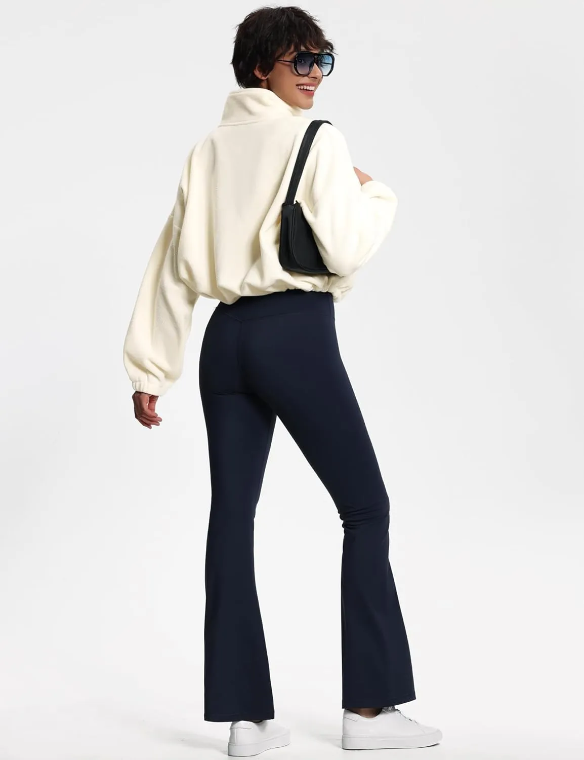 THE GYM PEOPLE Women’s Half Zip Crop Pullover Sweatshirt Fleece Stand Collar Workout Tops with Pockets Drawstring Hem
