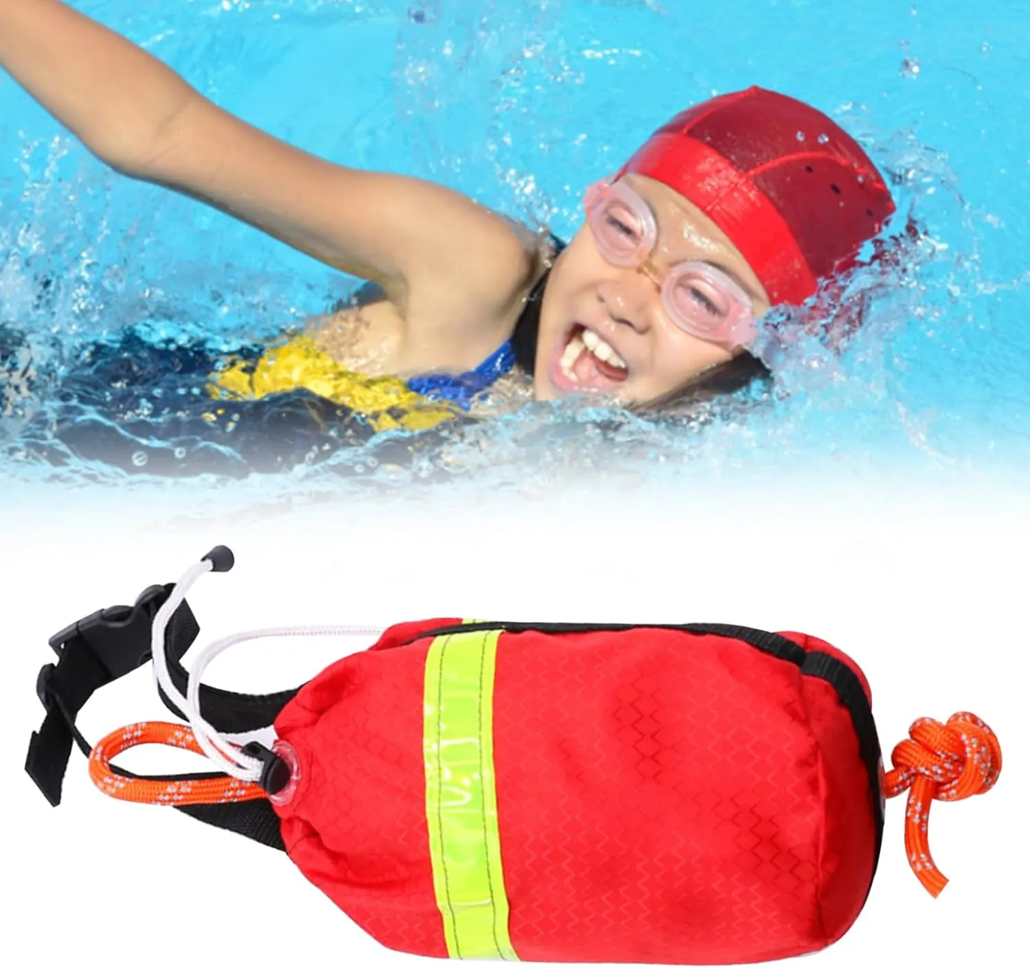 Throw Bag for Water Rescue 68.90inch Reflective Throw Line Bags Portable Waterproof Lightweight Throw Rope for Kayaking Surfing Emergency Water Rescue Throw Bag with Rope Rescue Throw Rope Bag Emerge