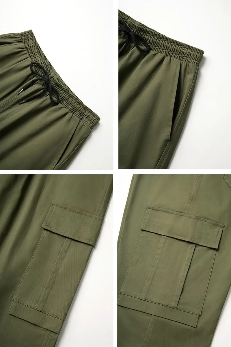 THWEI Mens Cargo Pants Casual Baggy Drawstring Loose Fit Hip Hop Pants with Pockets