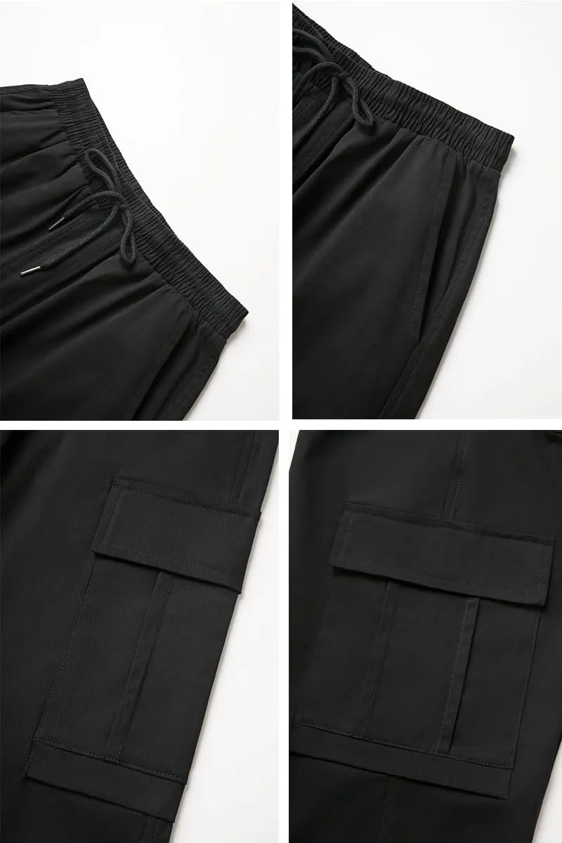 THWEI Mens Cargo Pants Casual Baggy Drawstring Loose Fit Hip Hop Pants with Pockets