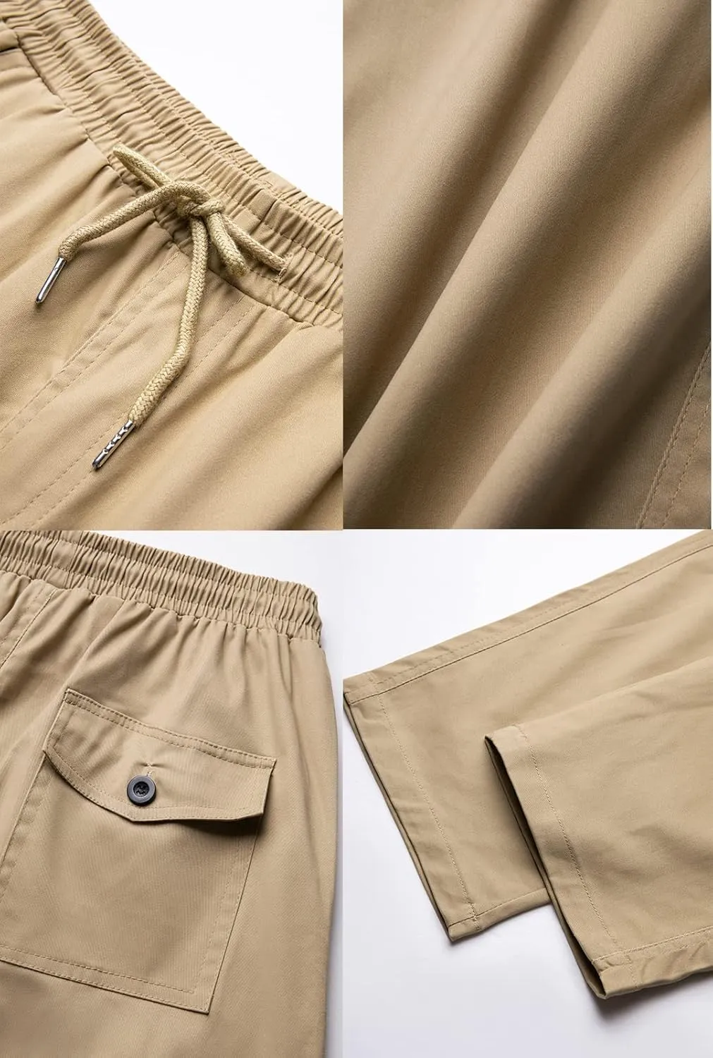 THWEI Mens Cargo Pants Casual Drawstring Athletic Jogger Sports Outdoor Trousers