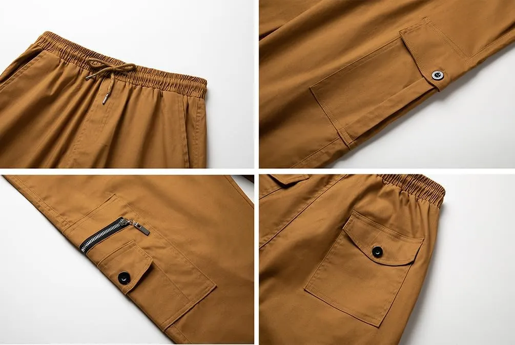 THWEI Mens Cargo Pants Casual Drawstring Athletic Jogger Sports Outdoor Trousers