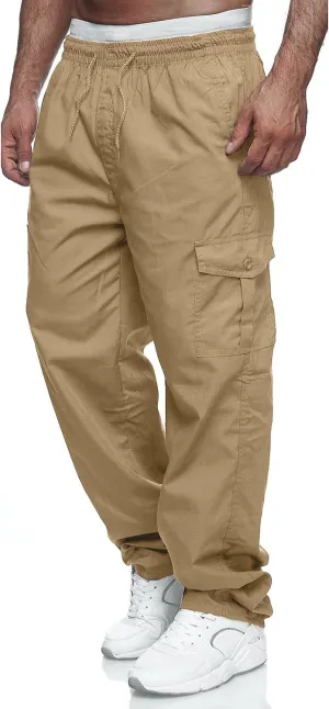 THWEI Mens Cargo Pants Casual Drawstring Athletic Jogger Sports Outdoor Trousers