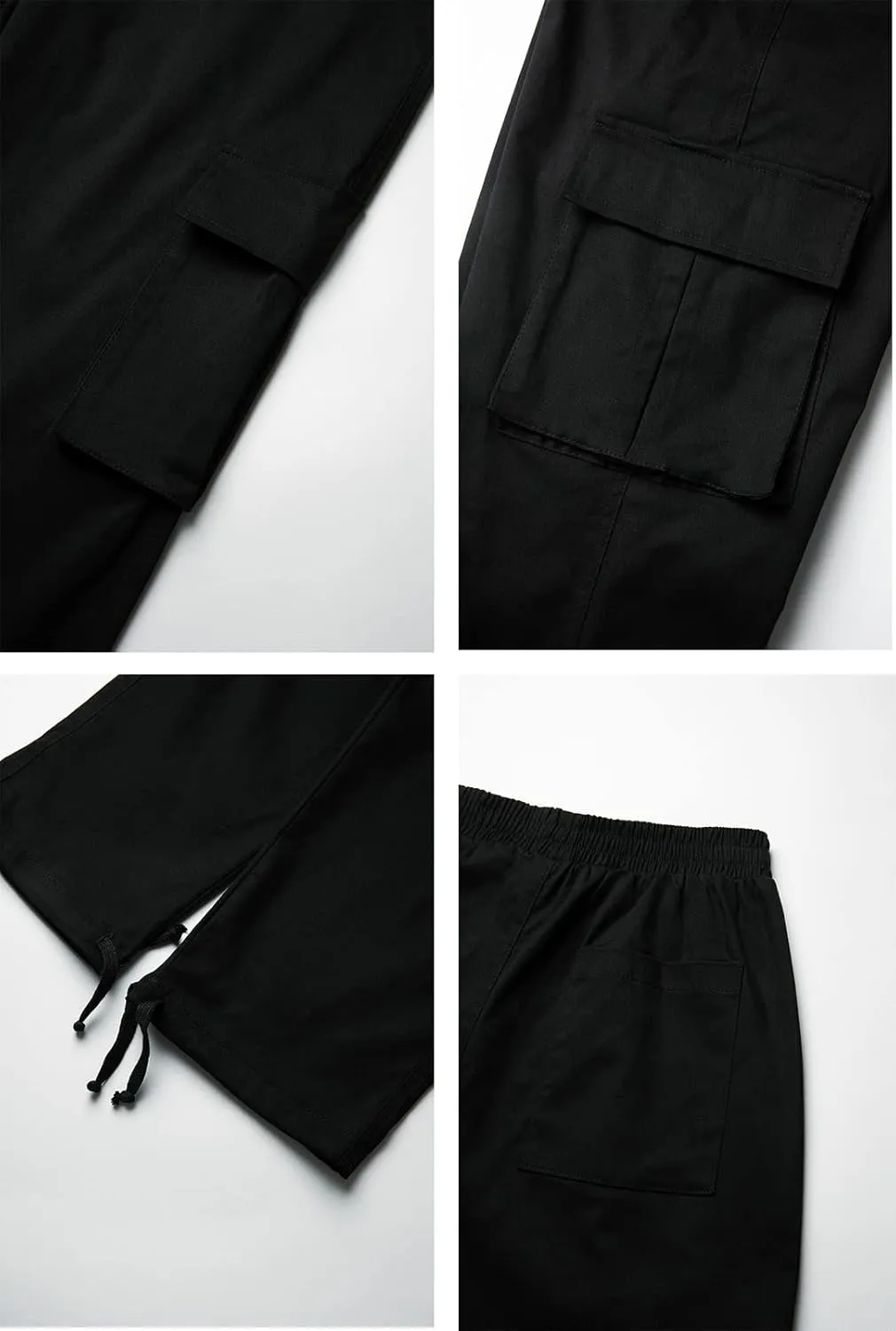 THWEI Mens Cargo Pants Casual Joggers Athletic Pants Cotton Loose Straight Sweatpants