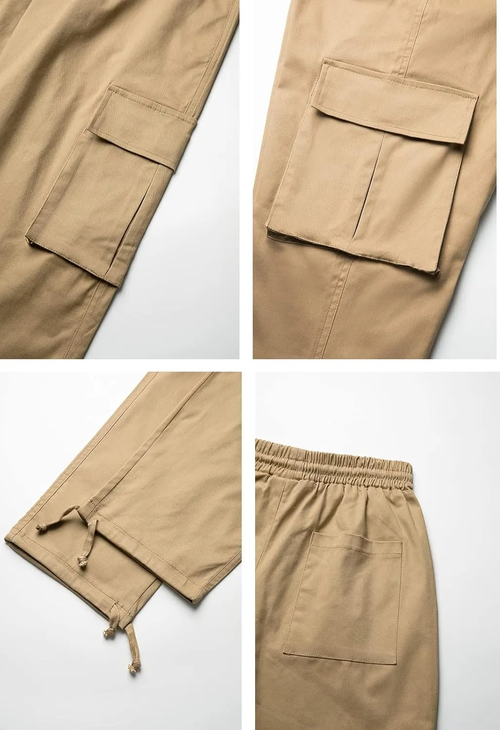 THWEI Mens Cargo Pants Casual Joggers Athletic Pants Cotton Loose Straight Sweatpants