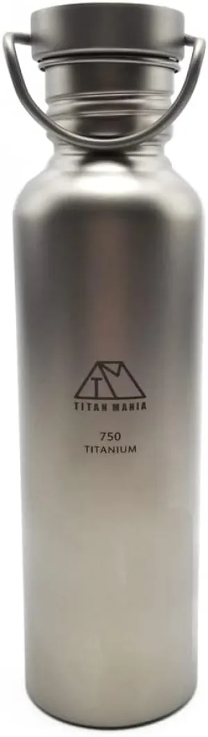 Titanium Water Bottle 750ml L, Wide Mouth Bottle, Canteens, Ultra Lightweight, Sturdy, Outdoor Gear, Camping Equipment