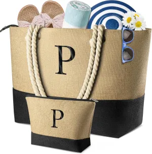 TOPEAST Christmas Gifts for Women - Beach Bags with Makeup Bag Travel Essential Christmas Birthday Gifts for Mom Friends