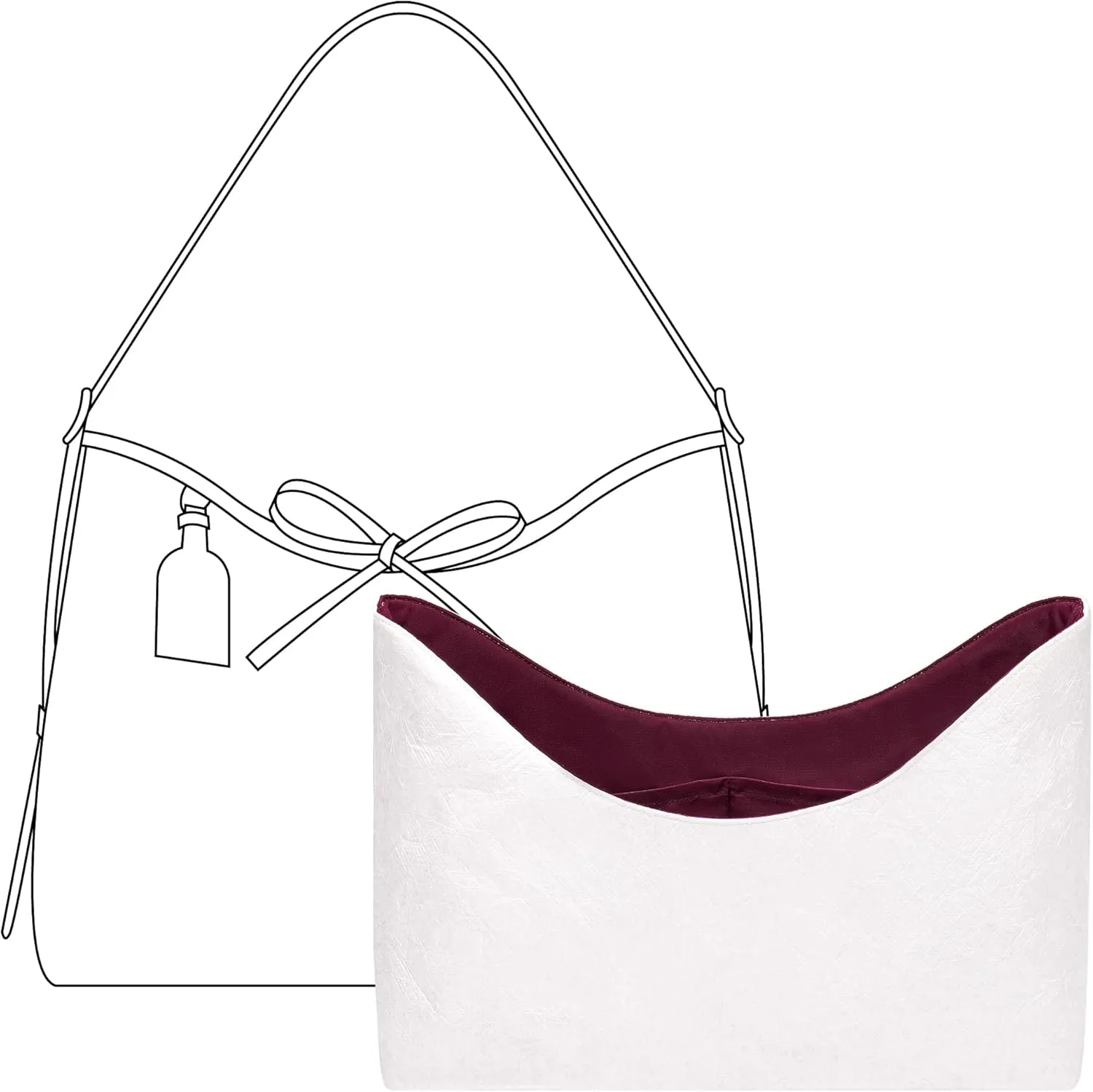 Tote Bag Organizer Insert for LV Carryall M handbag, Custom Fit Inside Premium Prunoir Lightweight WaterResistant Purse Insert with Cup Holder Accessories