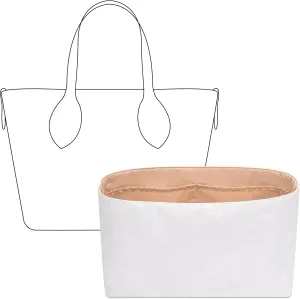 Tote Bag Organizer Insert for LV Neverfull BB handbag, Custom Fit Inside Premium Vanile Lightweight WaterResistant Purse Insert