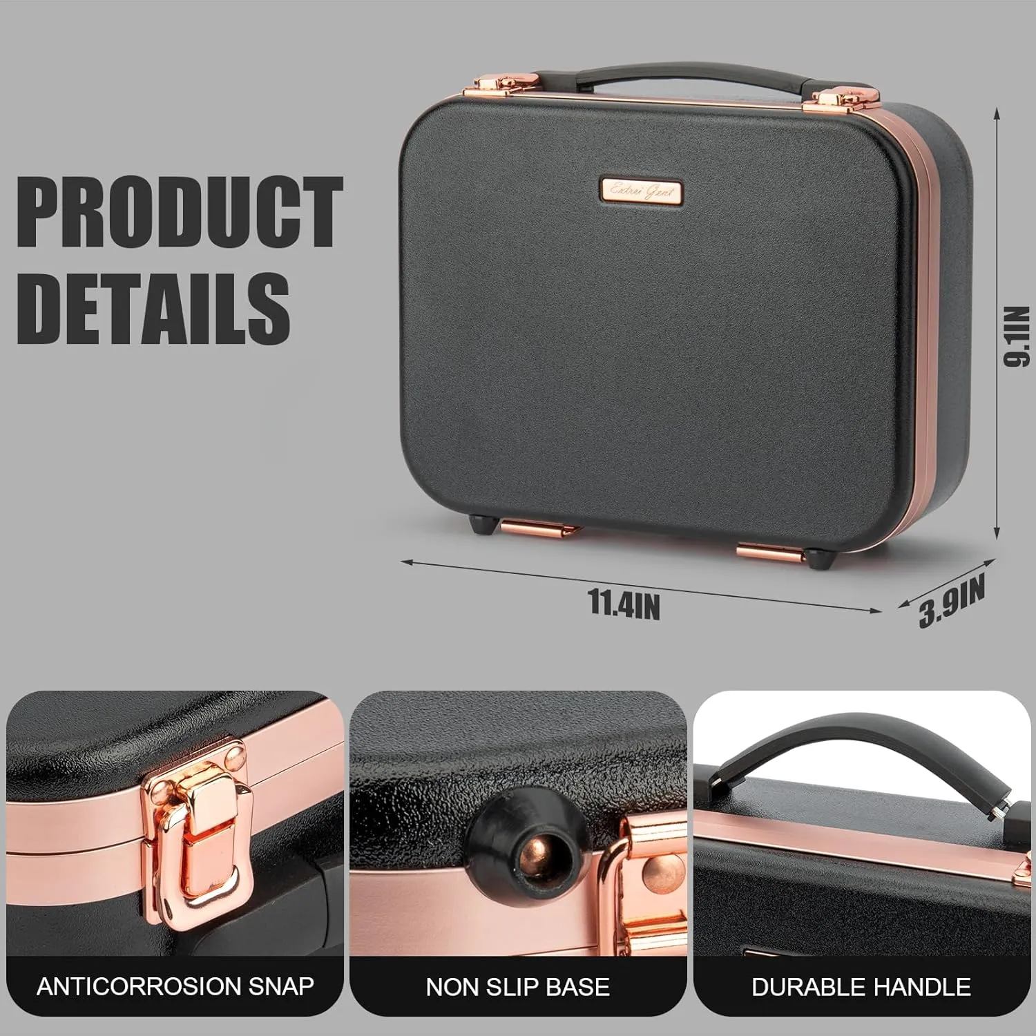 Travel Makeup Train Case With LED Lights, 3 Brightness Adjustable Portable Makeup Organizer, Professional Adjustable Divider Storage Waterproof Makeup Train Case Accessories and Toolboxes