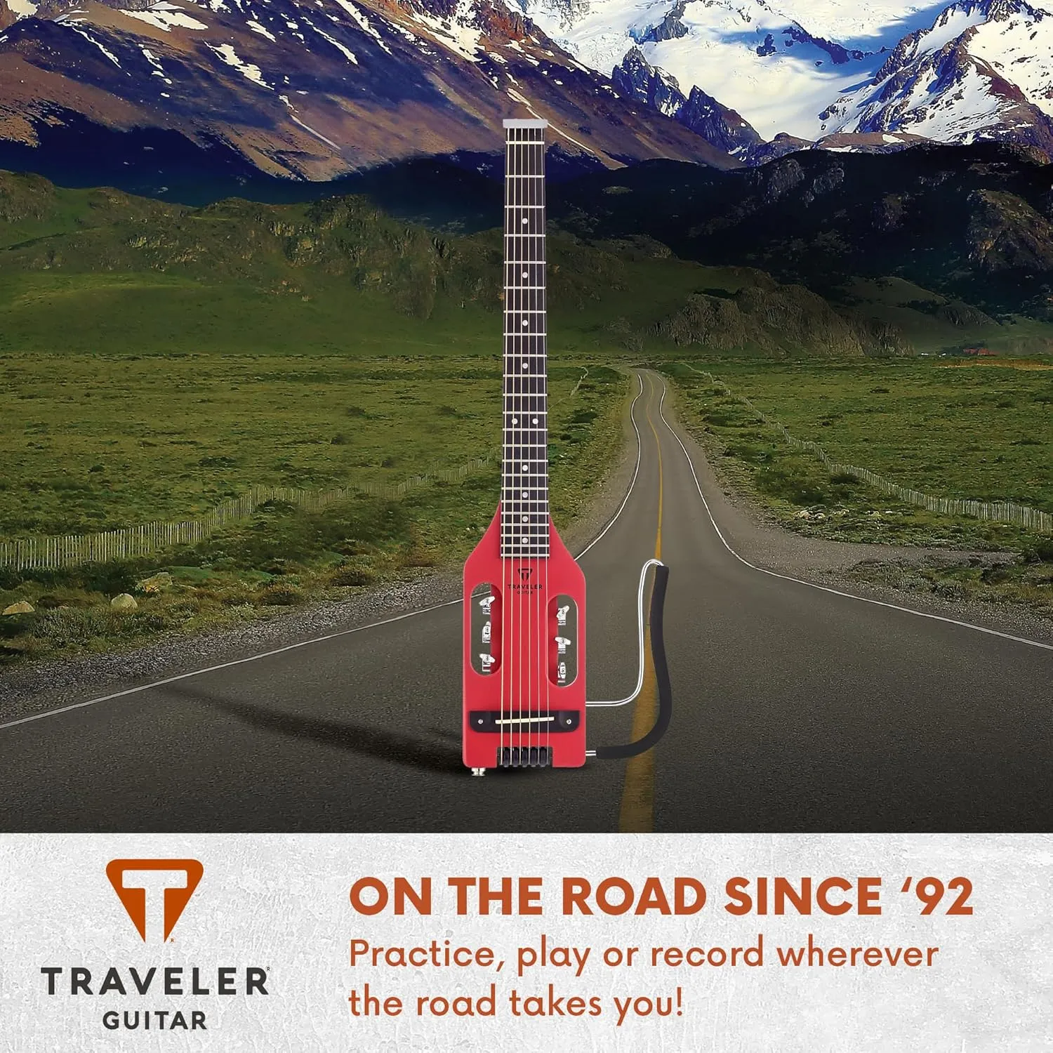Traveler Guitar Ultra-Light Acoustic Acoustic-Electric Guitar, Vintage Red