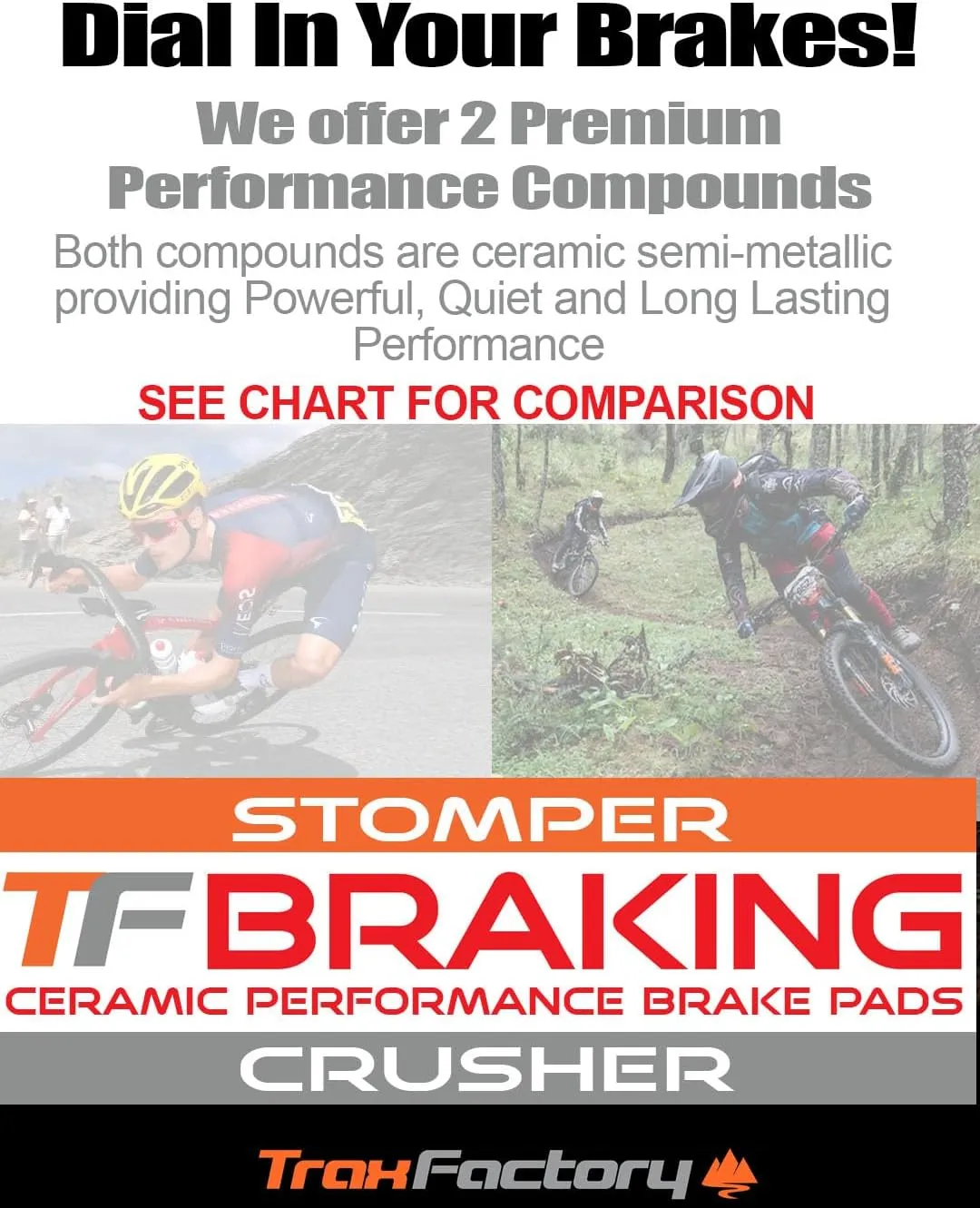 Trax Factory Braking High Performance Ceramic Disc Brake Pads for Mountain Bikes and Road Bikes