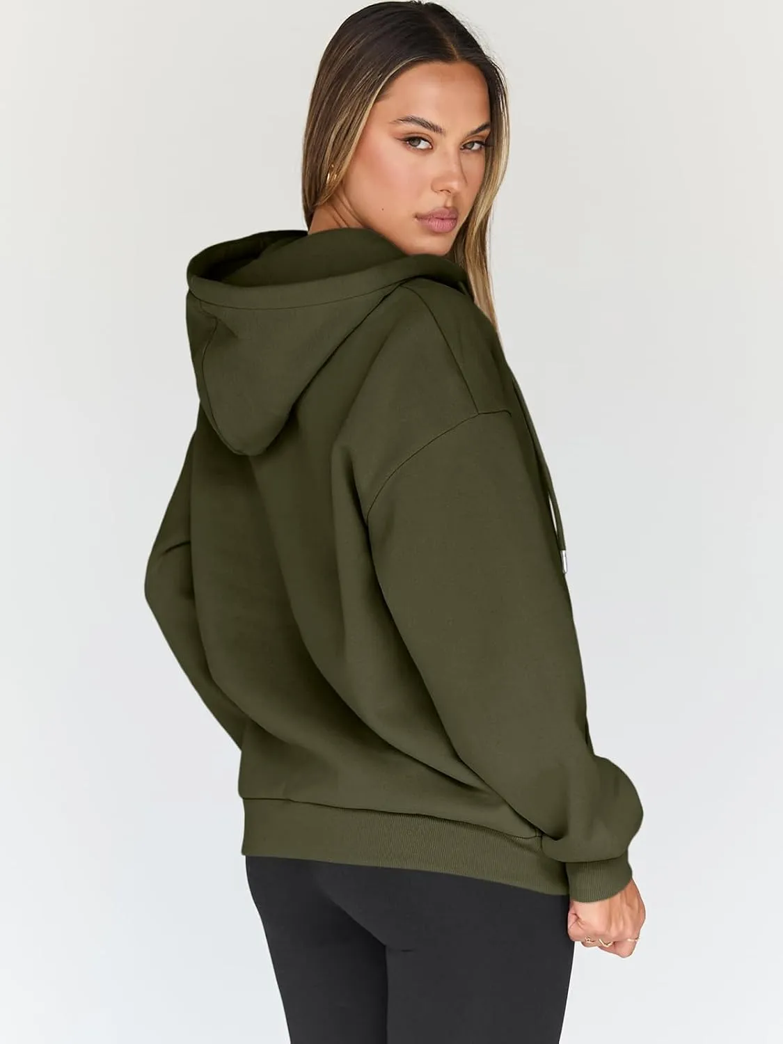 Trendy Queen Womens Zip Up Hoodies Oversized Sweatshirts Fall Fashion Outfits Casual Jackets 2025 Winter Clothes